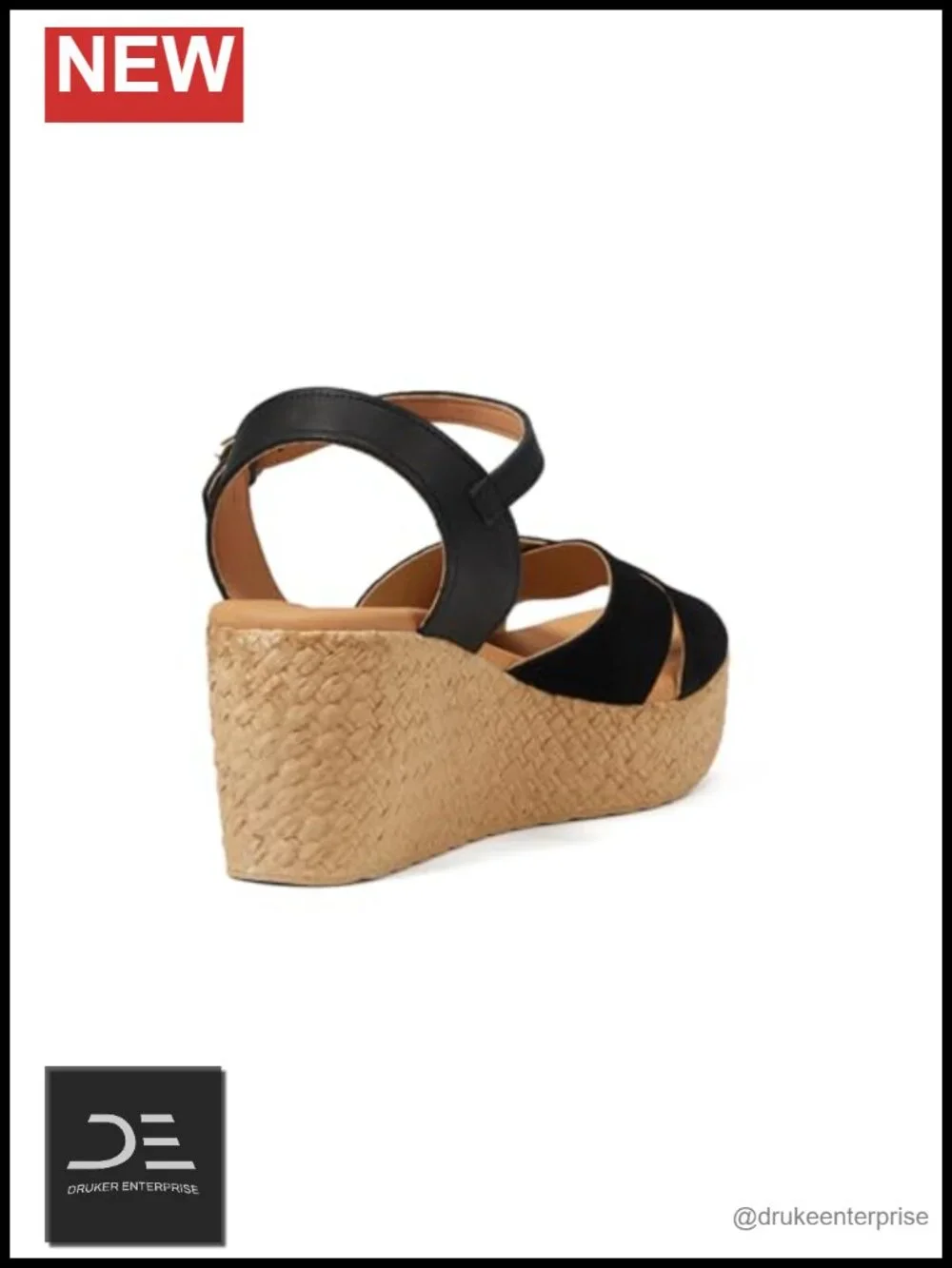 Premium Leather Slingback Wedge Sandals with Cushioned Footbed